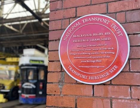 Main image for Blackpool’s Heritage Tram Shed has been awarded a Heritage Plaque by The National Transport Trust.  article